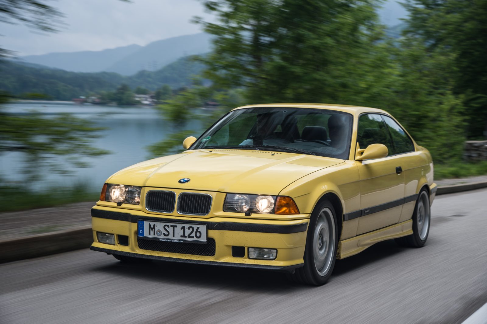 yellow-e36-angle-in-motion